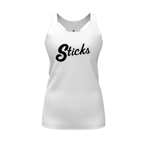 [FT0TRBWH-FYS-LOGO1] Decker Racerback Tank Top (Female Youth S, White, Logo 1)