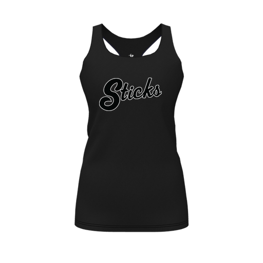 [FT0TRBBK-FYS-LOGO1] Decker Racerback Tank Top (Female Youth S, Black, Logo 1)