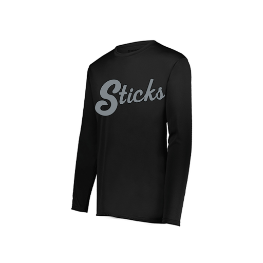 [222822.080.XS-LOGO2] Men's LS Smooth Sport Shirt (Adult XS, Black, Logo 2)