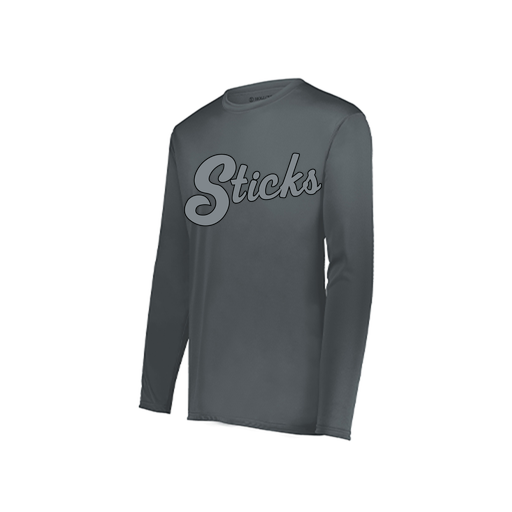 [222822.059.XS-LOGO2] Men's LS Smooth Sport Shirt (Adult XS, Gray, Logo 2)