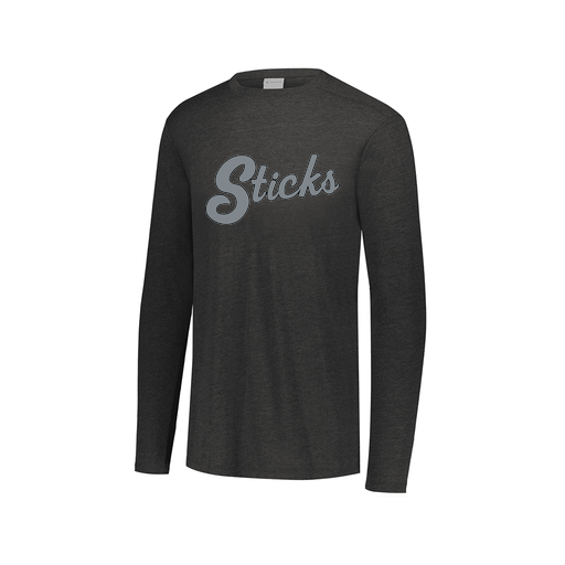 [FTLCUBBK-AXS-LOGO2] Decker Men's Tri-Blend T-Shirt - Long Sleeve (Adult XS, Black, Logo 2)