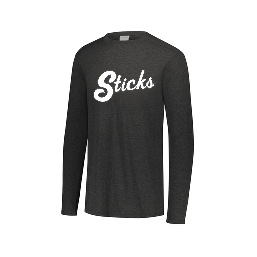 [FTLCUBBK-AXS-LOGO3] Decker Men's Tri-Blend T-Shirt - Long Sleeve (Adult XS, Black, Logo 3)