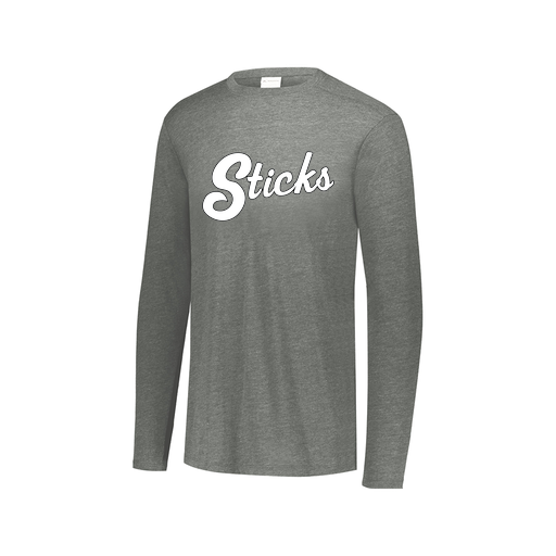 [FTLCUBGY-AXS-LOGO3] Decker Men's Tri-Blend T-Shirt - Long Sleeve (Adult XS, Gray, Logo 3)