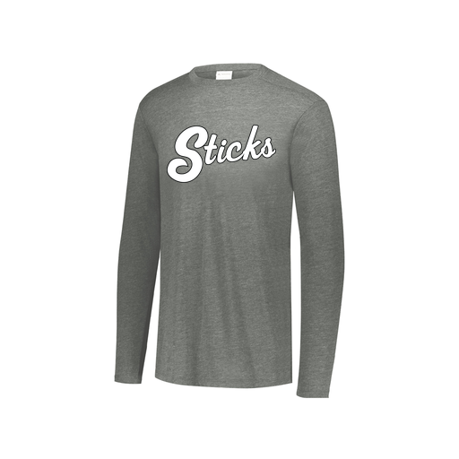 [FTLCUBGY-YS-LOGO3] Decker Youth Tri-Blend T-Shirt - Long Sleeve (Youth S, Gray, Logo 3)