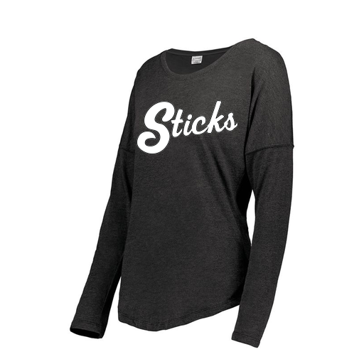 [FTLCUBBK-FAS-LOGO3] Decker Women's Tri-Blend T-Shirt - Long Sleeve (Female Adult S, Black, Logo 3)